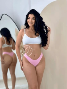 Kit 5 Seamless Thong Panties Laser Cut Comfortable Women's Lingerie - 彩色 - 查看 4