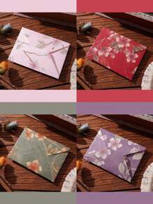 10 Pcs High-Grade Retro Flower Envelopes With Embossing And Bronzing, With A Variety Of Colors And Flowers To Choose From, Are Very Suitable For Weddings, Anniversaries, Birthdays And Valentine's Day And Other Festivals Or Daily Use, With Automatic Sealing And High-Quality Paper, Which Is Suitable For Everyone.(Because Of Paper Cutting, The Position Of Flowers Is Random.)