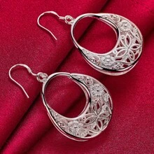 925 纯银吊坠蝴蝶镂空耳坠女士婚礼订婚派对时尚珠宝