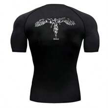 Abstract Veni Vidi Vici Angel Gym Compression T-Shirt - màu đen - Xem 3