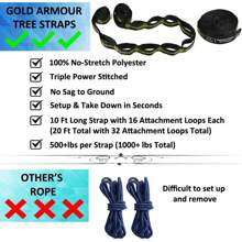 Gold Armour Hamaca de camping – Hamaca doble XL portátil hamaca accesorios de camping equipo para interiores y exteriores con correas de árbol, marca con sede en Estados Unidos (amarillo y rosa) - 1 - Ver 3