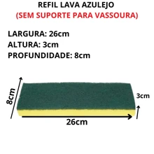 Squeegee Scrubber Tile Abrasive Sponge Refill Large Sponge - Green - View 2