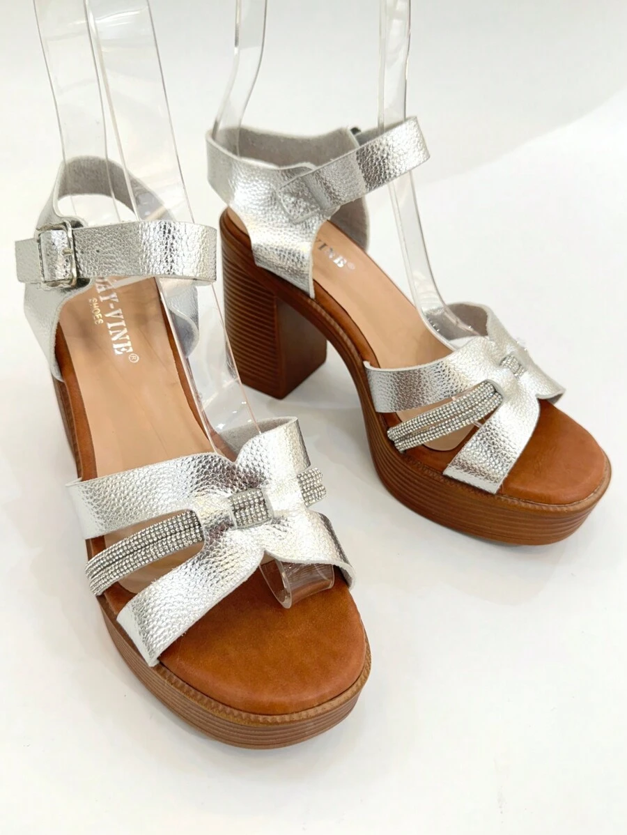 REVREAL Sparkly Platform Sandals Stylish Sandals Summer Sandals For Women - Silver - View 1
