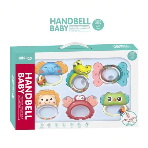 Chipolino Conjunto de chocalho e mordedor de 6 peças Chipolino Animal Baby