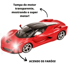 Remote Control Car Super Racing Lights Up Headlight Realistic Toy Children's Gift - 紅色 - 查看 3