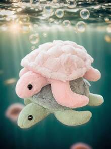 28厘米/11.02英寸可爱海龟毛绒玩具柔软填充海洋动物玩偶卡哇伊海龟毛绒安抚娃娃儿童生日礼物节日装饰家居女孩礼物海洋主题派对用品 - 彩色 - 查看 1