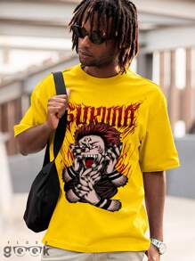 T-Shirt Shirt Jujutsu Kaise Ryomen Sukuna Yudji Itadori Kokusen Anime Series Ref 1542 FLUXOGEEK - 黃色 - 查看 4