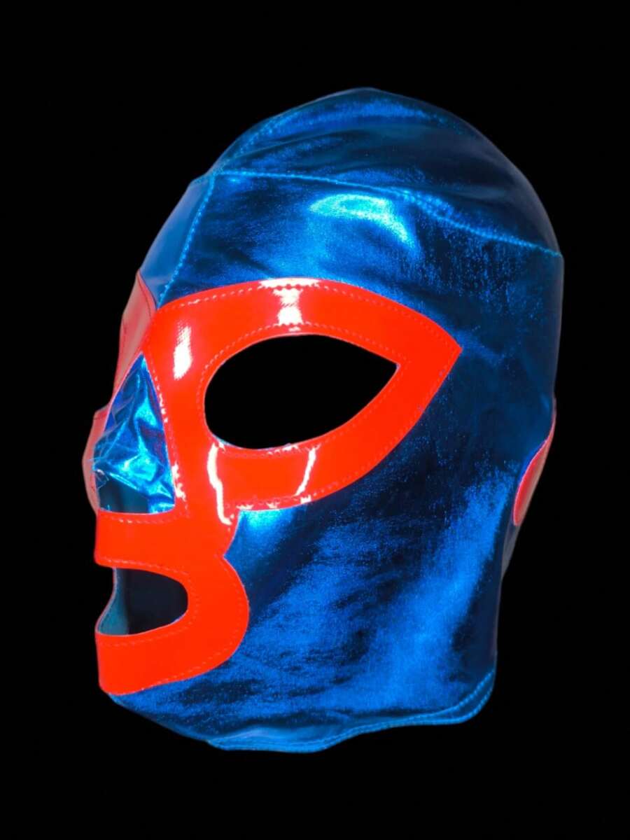 1 Mascara Complemento de Disfraz Nacho Libre Adulto - Azul - Ver 1