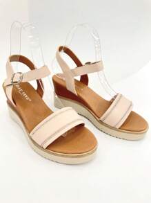 REVREAL Platform Wedge Sandals Stylish Sandals Summer Sandals For Women - Beige - View 3