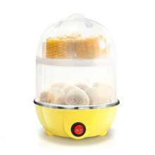 Egg Steamer Boiler, Multifunctional Two-Tier Boiler - Yellow - View 4
