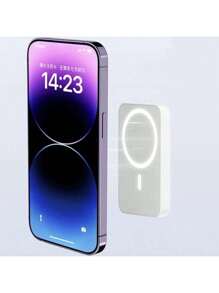 Bateria Magnetica MagSafe 5000mAh Compatible con iPhone, Cargador Portátil Inalámbrico Mini Power Bank 5000mAh Batería Magnética Imán - Blanco - Ver 2