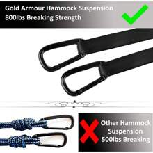 Gold Armour Hamaca de camping – Hamaca doble XL portátil hamaca accesorios de camping equipo para interiores y exteriores con correas de árbol, marca con sede en Estados Unidos (camuflaje II) - 2 - Ver 5