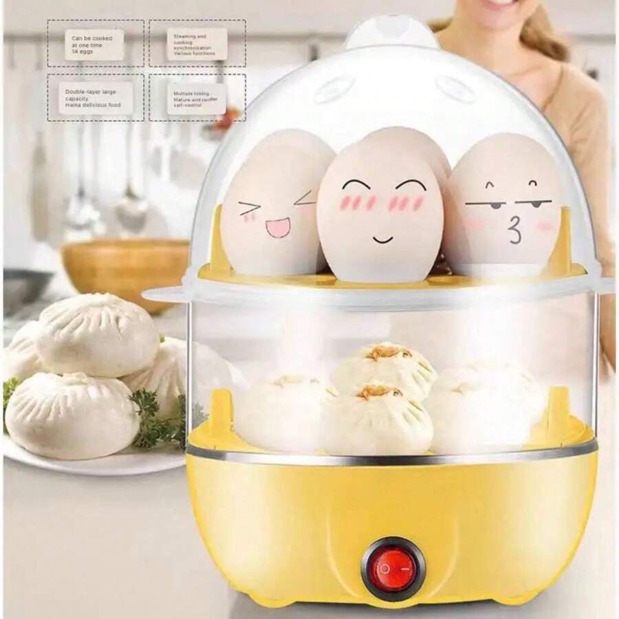 Egg Steamer Boiler, Multifunctional Two-Tier Boiler