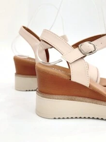 REVREAL Platform Wedge Sandals Stylish Sandals Summer Sandals For Women - Beige - View 4