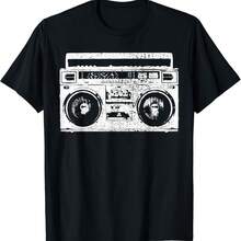 90_s Hip Hop Radio Ghetto Blaster Vintage Gift Unisex T-Shirt - Black - View 1