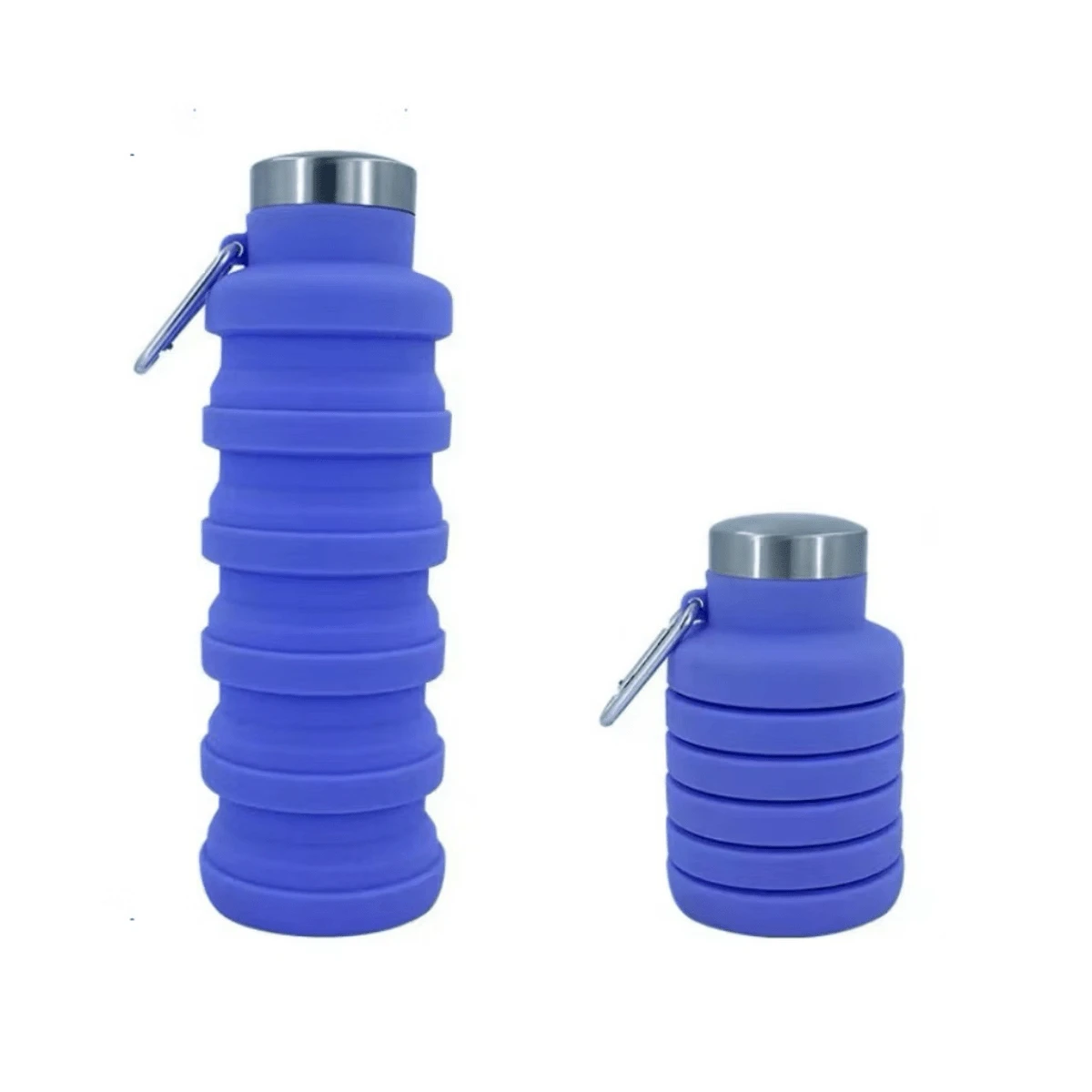500ml Silicone Kids Sports Water Bottle Foldable Leakproof - Màu tím hoa cà - Xem 1