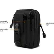 Mochila Mini Táctica para Celular Bolso De Cintura Smartphone Cartera Bolso Cruzado Tactico Pequeño para Cartera, celular, dinero - Negro - Ver 3