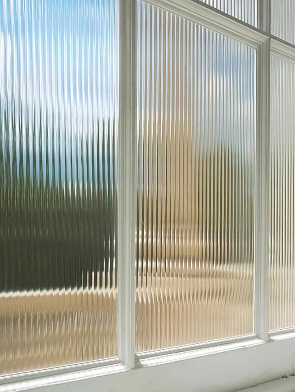 1 rollo de película decorativa acanalada para ventanas, protege el 96% de los rayos UV, protege la privacidad del hogar de miradas indiscretas, apto para el hogar, la oficina y la cocina
