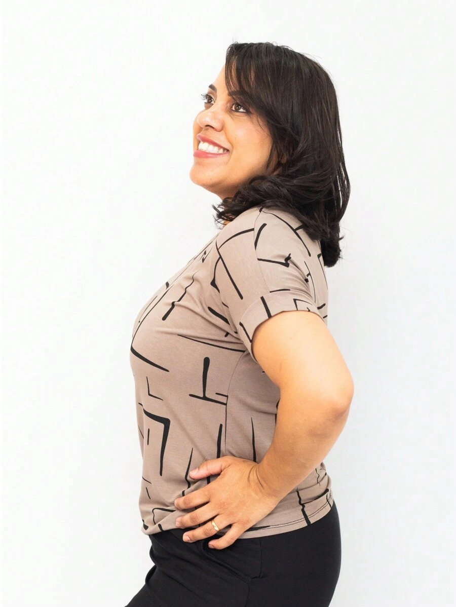 Women's T-Shirt - SHALON MODA EVANGÉLICA - Khaki - View 1