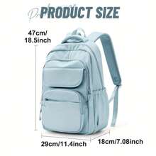 School Backpack Middle School Bag Lightweight Travel Backpack College Laptop Bag Work Daypack - Army Green - View 9