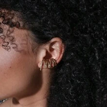 Gold Plated Ear Cuff Earring (SEMIJEWELLERY) - Loại bướm - Xem 3