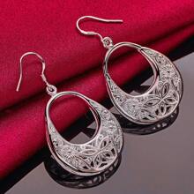 925 纯银吊坠蝴蝶镂空耳坠女士婚礼订婚派对时尚珠宝