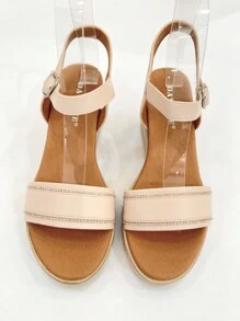 REVREAL Platform Wedge Sandals Stylish Sandals Summer Sandals For Women - Beige - View 2