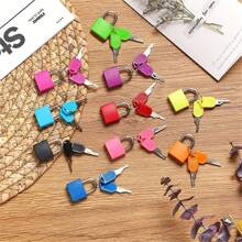 Candado con llave para equipaje, candado de metal para equipaje, candado pequeño multicolor con llave para la escuela, el gimnasio - Multicolor - Ver 6
