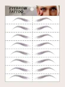 Etiqueta engomada del tatuaje, 1 hoja de tatuajes temporales de cejas para mujeres, pegatinas de tatuajes para adultos, ceja de tatuaje realista, para mujeres y niñas,tatuajes maquina para tatuar tatuajes falsos - Negro - Ver 1