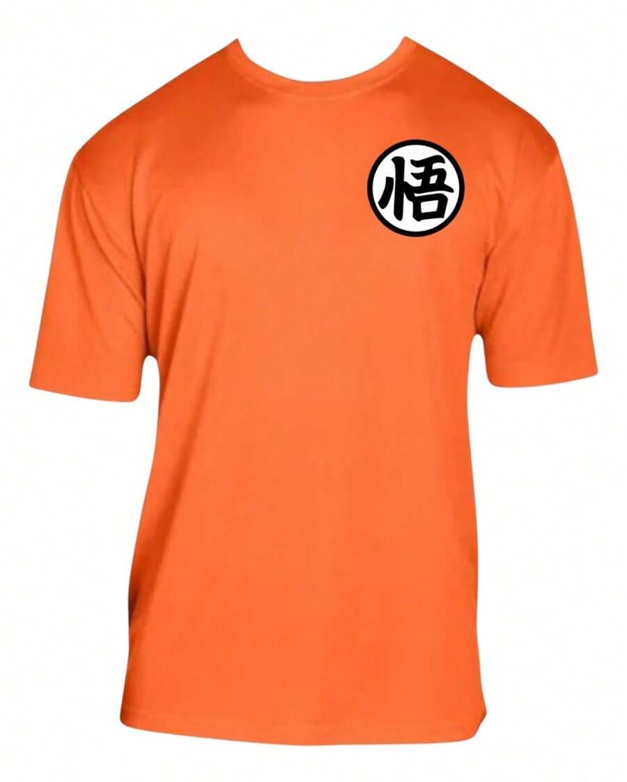 Playera Kanji Goku Dragon Ball Poliester 100% - Naranja - Ver 1