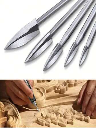 5 piezas Herramientas de tallado en madera Accesorios de perforación y grabado Broca de artesanía de madera Herramienta de rectificado para trabajos de madera con vástago de 1/8 de pulgada de ajuste universal para herramientas rotativas