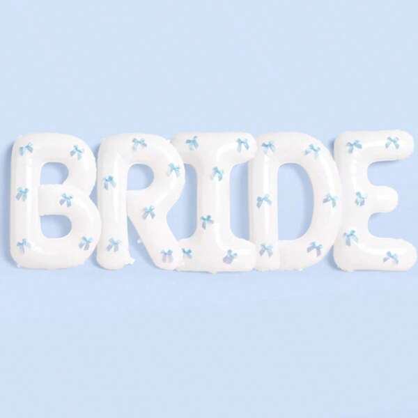 BRIDE Balloons (1-Pack) - Featuring Blue Bow Accents, Perfect For "Something Blue" Theme. Ideal For Bridal Showers, Bachelorette Parties, Or Bride's Getting-Ready Room Decorations.