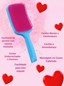 Escova Raquete para Cabelo - Anti Frizz - Multicolorido - Visão 2