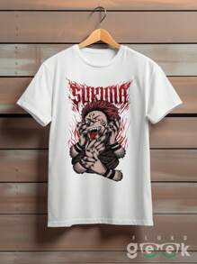 T-Shirt Shirt Jujutsu Kaise Ryomen Sukuna Yudji Itadori Kokusen Anime Series Ref 1542 FLUXOGEEK - 白色 - 查看 1