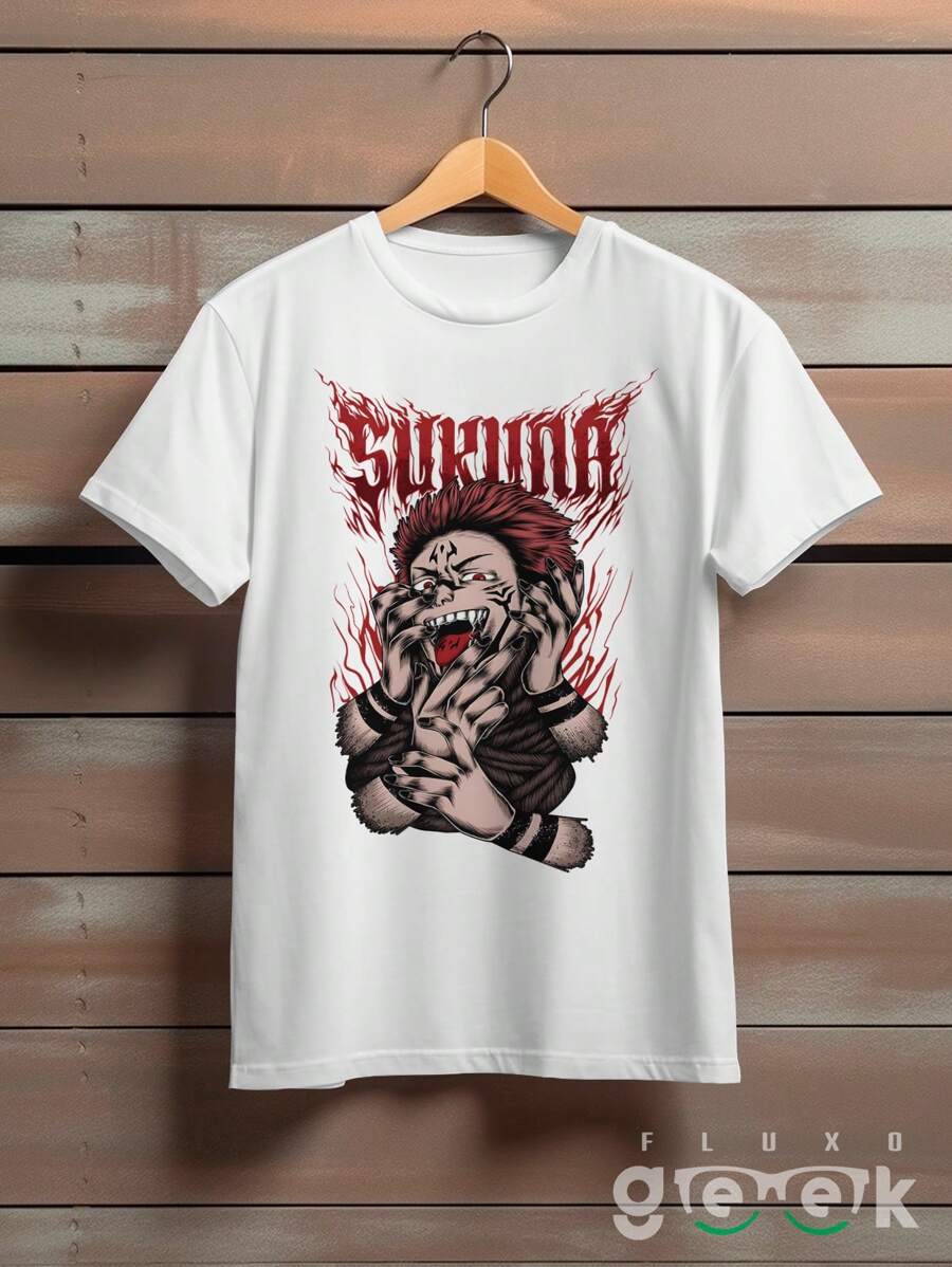 T-Shirt Shirt Jujutsu Kaise Ryomen Sukuna Yudji Itadori Kokusen Anime Series Ref 1542 FLUXOGEEK - 白色 - 查看 1