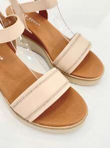 REVREAL Platform Wedge Sandals Stylish Sandals Summer Sandals For Women - Beige - View 5