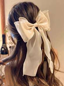 2 件女士发饰米蓝色网状丝带蝴蝶结，带卷发尾优雅温柔发夹蝴蝶结发夹配饰，适合女性日常佩戴、发饰、发夹发夹爪夹发夹 - 彩色 - 查看 5