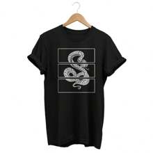 Elegante Snake T-Shirt, Serpent Graphic Tee, Urban Streetwear, Street Style Fashion
