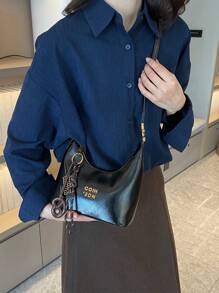 女士新款斜挎包和手提包，油蜡皮革 PU 材质，复古金属配件，优质质地，适合日常、购物、旅行