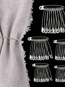 Alfinetes de segurança de aço niquelado, resistente, 5 tamanhos diferentes de alfinetes de segurança, para roupas, costuras artesanatos