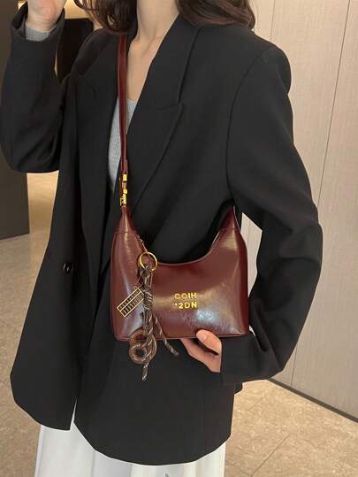 New Oil Wax Leather PU Handbag With Retro Metal Accessories, High-Quality Casual Tote Bag For Daily Use, Shopping, And Travel