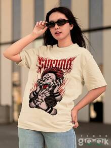T-Shirt Shirt Jujutsu Kaise Ryomen Sukuna Yudji Itadori Kokusen Anime Series Ref 1542 FLUXOGEEK - 卡其色 - 查看 6