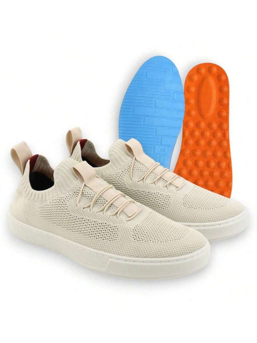 KnitFest Men's Casual Shoes Stitched Sole With Gel Insole Prime Shipping - Beige - View 1