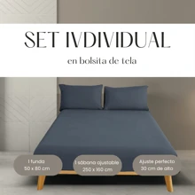Single Fitted Sheet And 1 Cotton-Touch Microfiber Pillowcase - 白色 - 查看 2