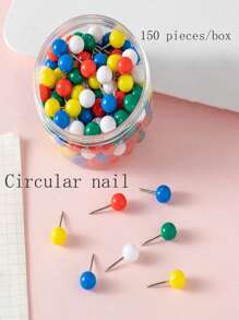 100pcs/Box Colorful Tacks For Cork Board With Transparent Head, Suitable For Painting Back To School,Back To School,School Supplies