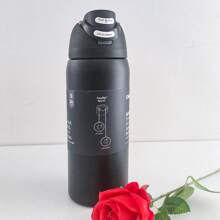 Taza negra de 32 onzas (945 ml), tiempo de conservación del calor de talla grande de 24 horas, puede aislar agua caliente y fría, apariencia hermosa y adecuada para camping, trabajo, uso en interiores, etc.