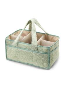 1pc Baby Diaper Bag, Large Capacity Plush Diaper Caddy Organizer For Travel - Multicolor - View 12