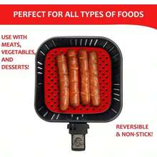 Protetor de Silicone Fritadeira Air Fryer Tapete Silicone Universal Antiaderente 21cm Quadrado