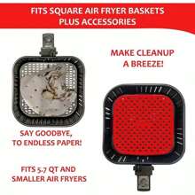 Protetor de Silicone Fritadeira Air Fryer Tapete Silicone Universal Antiaderente 21cm Quadrado