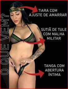 Military Stripper Costume With Intimate Opening Husband In A Hurry Sexy Lingerie Mini Set Sensual - Verde militar - Ver 2